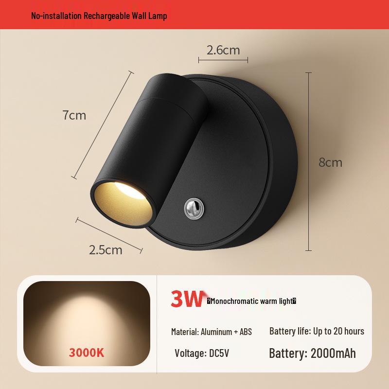 Wireless Magnetic Wall Light: Cord-Free Spotlight & Atmosphere Light for Bedroom and Picture Lighting
