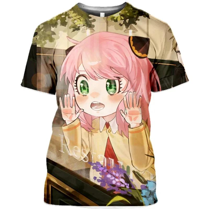 Popular Anime Spy X Family 3D Printed T-shirt Fashion Kids Casual Boys Girls Universal Crew Lead Kids Adult Short Sleeve T-