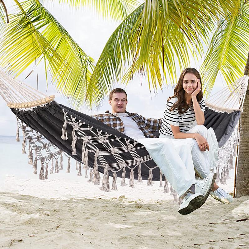 IOSN Exotic Tassel Double Outdoor Hammock
