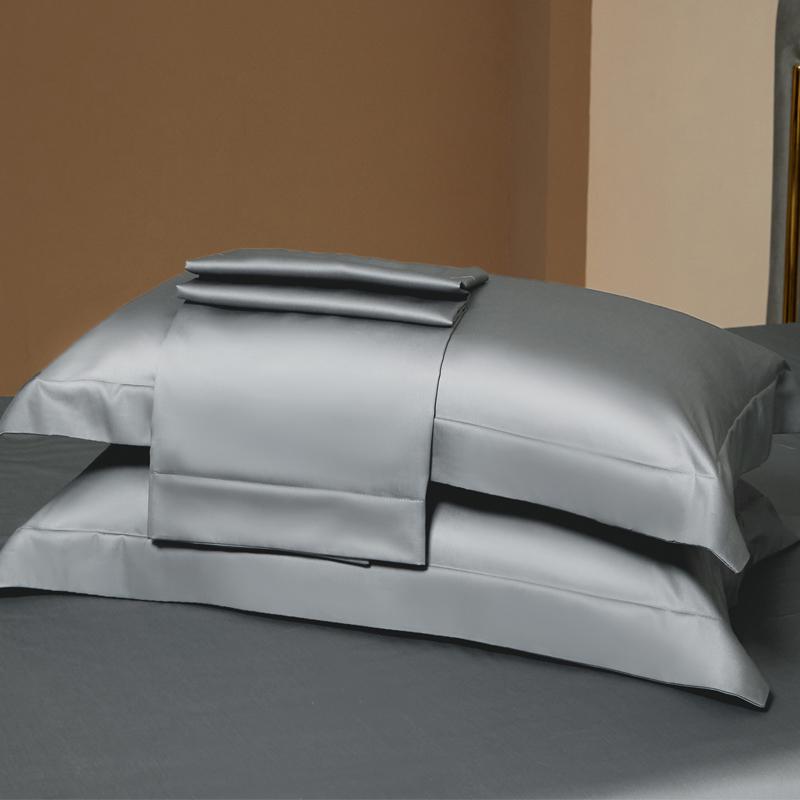 Premium Long-Staple Cotton Pillowcase Set - 100% Pure Cotton, Solid Color, 48x74cm (2-Pack)