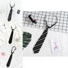 Cotton Solid Color Tie With White Stripe For Japanese School Style Students And Casual Wear