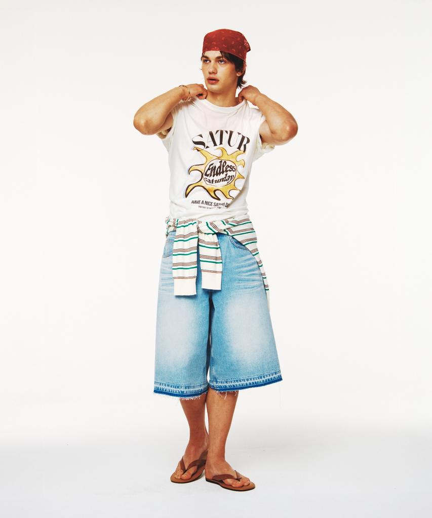 Seteo Sun Retro Graphic Short Sleeve T-Shirt Retro Ivory