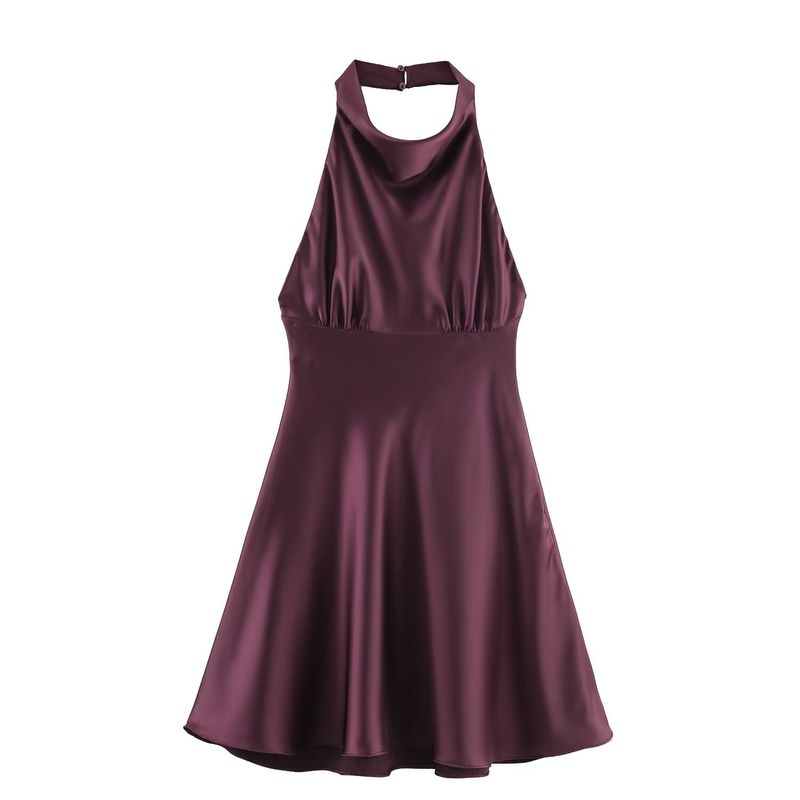 

ZA New arrival women s clothing ZR Fashion style Export fashion all-match silm silk satin texture short Dress 9106331