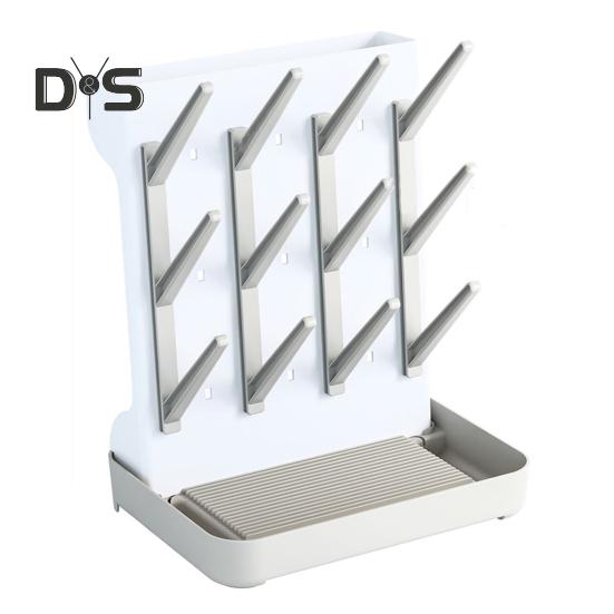 

Сушилка для детских бутылочек с устойчивым основанием, многоуровневая конструкция, экономящая место, вертикальная сушилка для бутылочек, поддон для слива серый