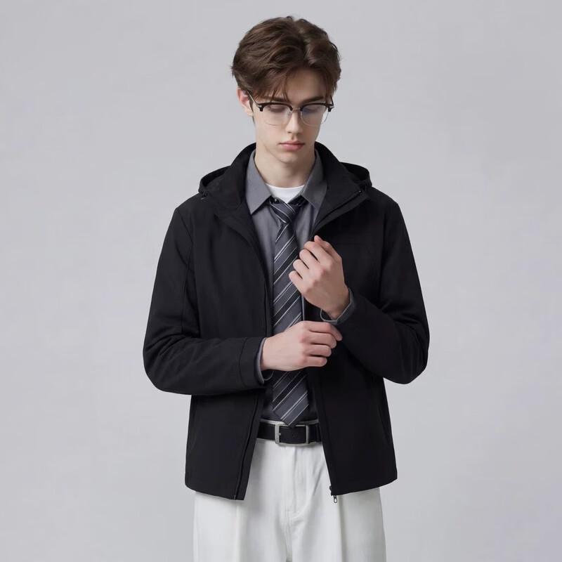 

Men s Removable Hood Casual Jacket L
