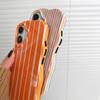 Fashion 2 in 1 Glossy Stripes Phone Case for iPhone 17 Air 13 14 15 16 Pro Max Wave Edges Comfortable Touch Hard Slim Back Cover Shell