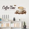 Coffee Cup Letter Wall Sticker Self Adhesive Removable Background Wall Decor