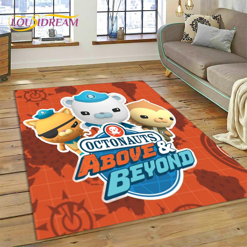 3D kreslený koberec The Octonauts Barnacles, Koberec do obývacího pokoje, ložnice, k pohovce, rohožka, Dekorace, Dětská protiskluzová podlahová rohož