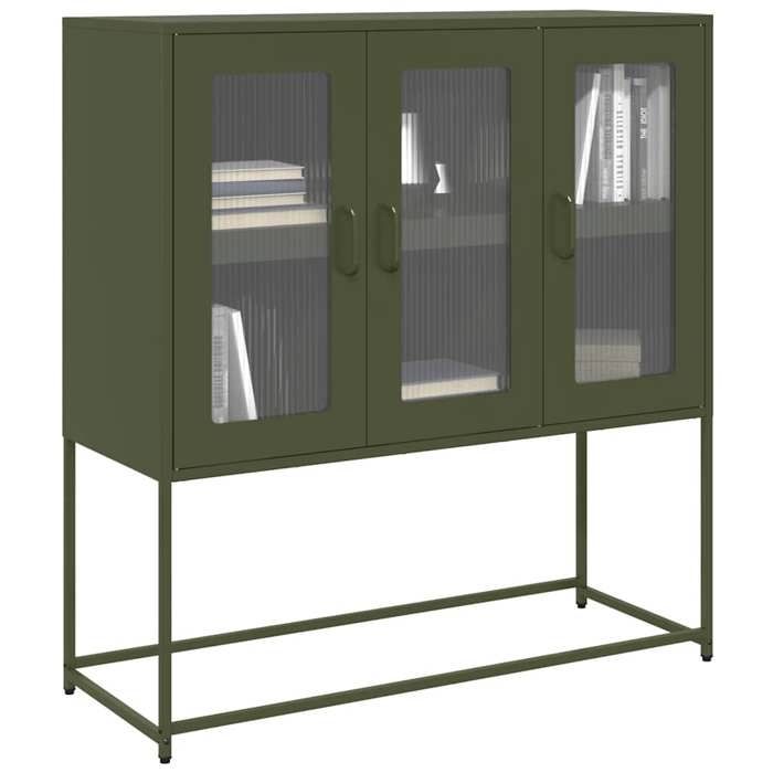 VidaXL Olive Green Buffet 100.5x39x107 Cm Cold-Rolled Steel, Storage Cabinet, Kitchen Storage Cabinet, Furniture 853408