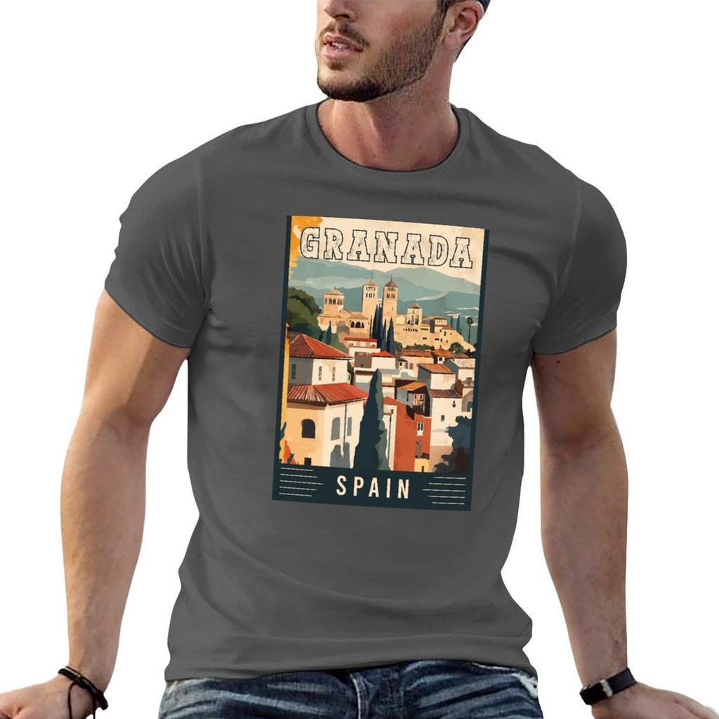 Experience Granada In Spain Beauty Of Alhambra And Andalusia Travel Art Tshirt Casual Streetwear Short Sleeve Tee