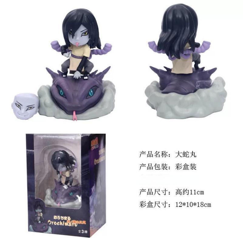 Naruto Konoha Sannin Jiraiya Orochimaru Tsunade Action Figure PVC Figure Collection Model Desktop Ornament Children's Toy Gift