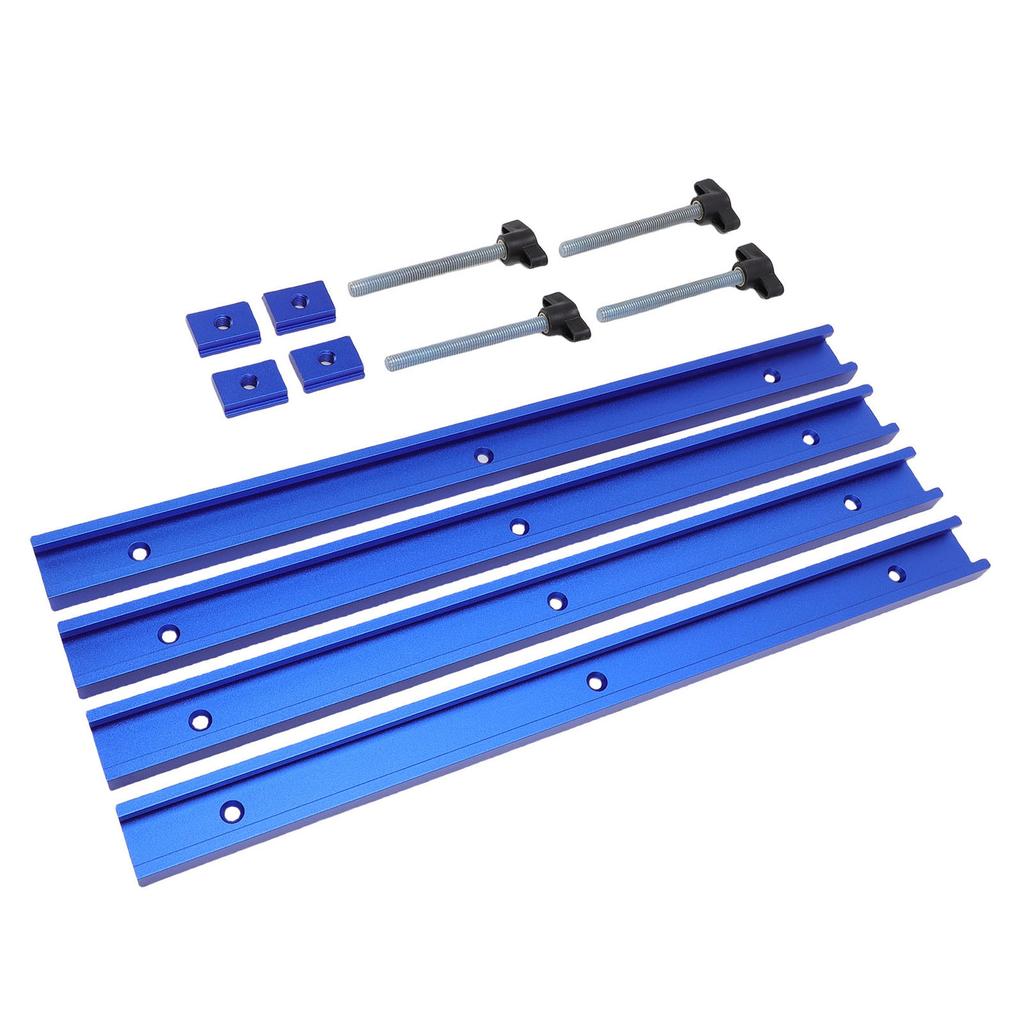 T Slot Guide Rail Set Aluminum Alloy 400mm Sliding Rails and M8 Sliders for Woodworking Press Plate