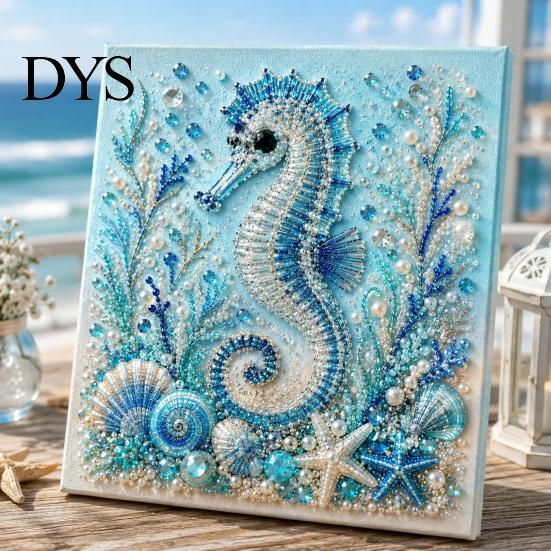 Stress Relief DIY Projects Sea Turtle Octopus 3D Pearl Painting Kit, Ocean Theme Diamond Art Beach House Wall Kit for Adults Beginner, Bead