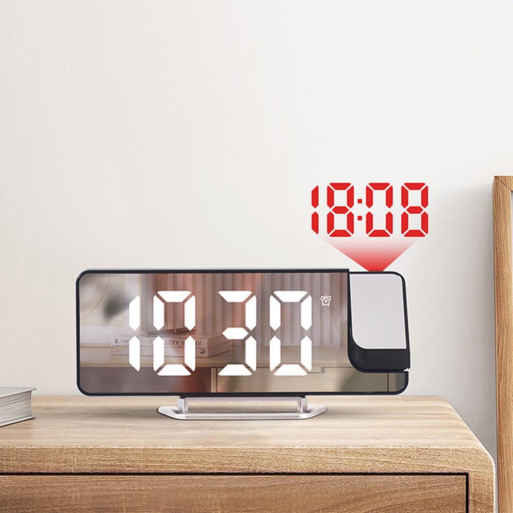 Projection Alarm Clock Mains and Battery Operated Digital Clock Brightness Adjustable Projection Digital Alarm Clock for Bedroom