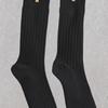 Monfoot Mens Wide Ribbed Long Neck Socks Black
