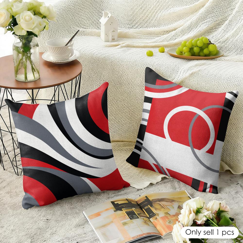 op Art Echo Spectrum Cushion Cover Natural Linen Organic Fabric DoubleSided Printing Sofa Home Decor Gift Pillow Case