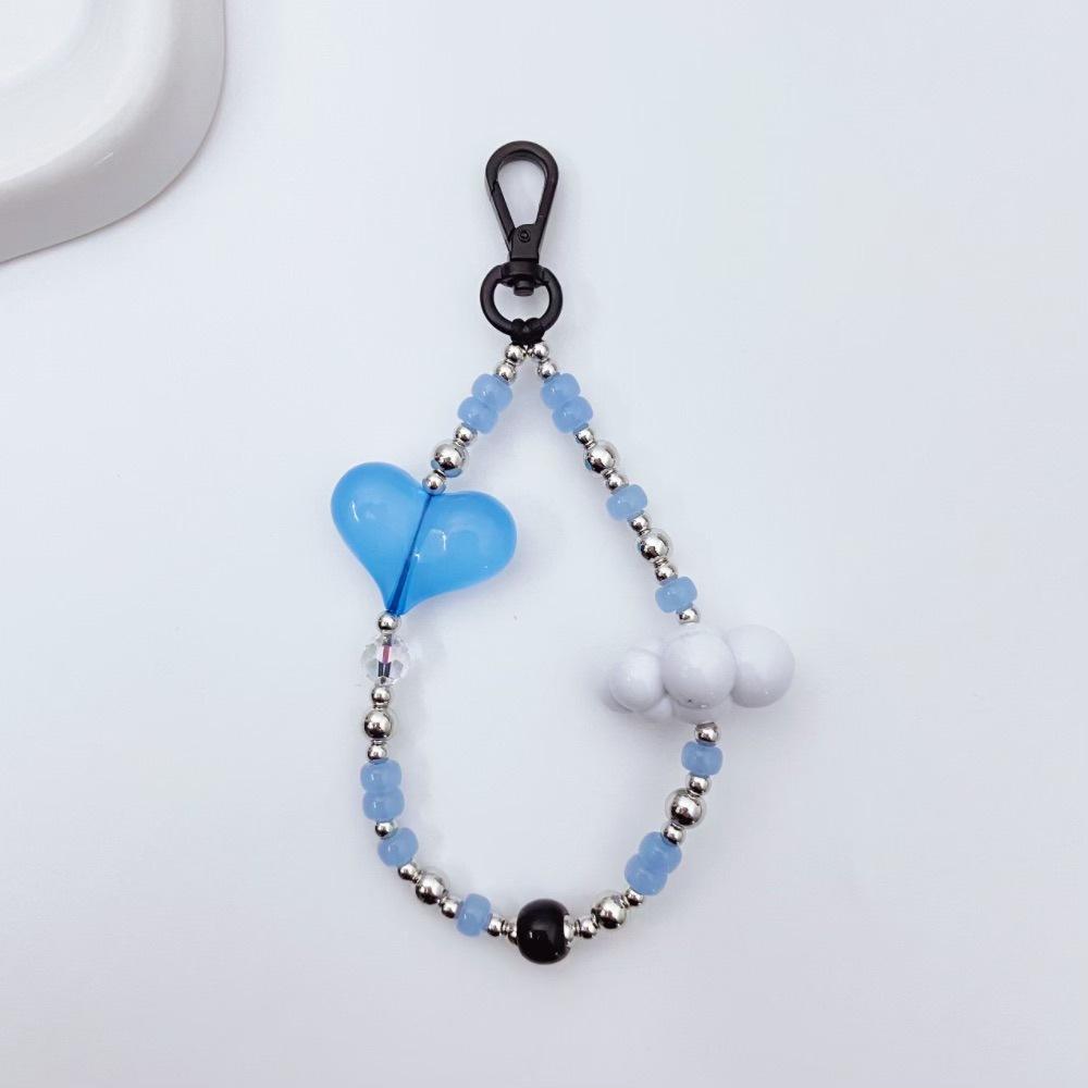 ins wind CCB love advanced sense handmade beaded anti-lost hand carry pendant short mobile phone chain