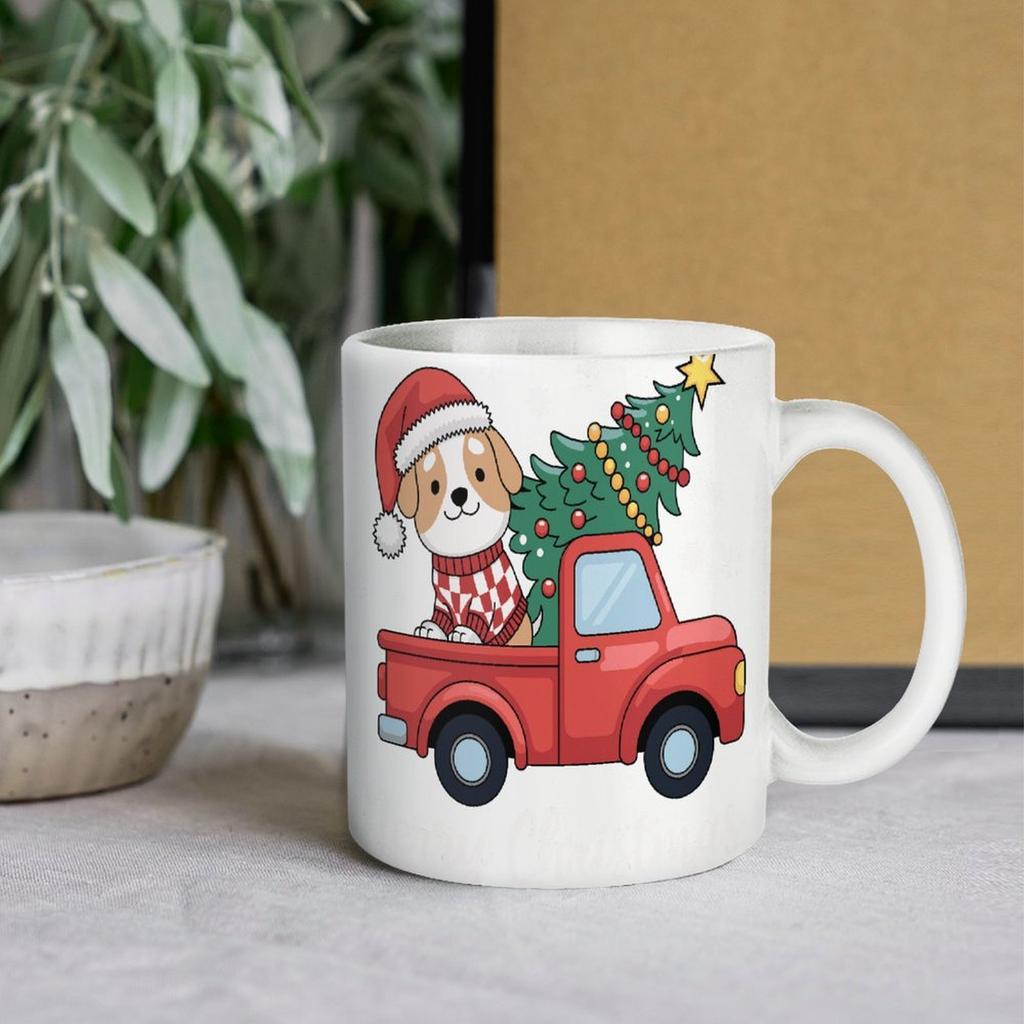 11oz Weiße glänzende Tasse mit beidseitig bedrucktem Design, Hitzebeständige Keramiktasse für täglichen Kaffee, Tee und entspannende Momente