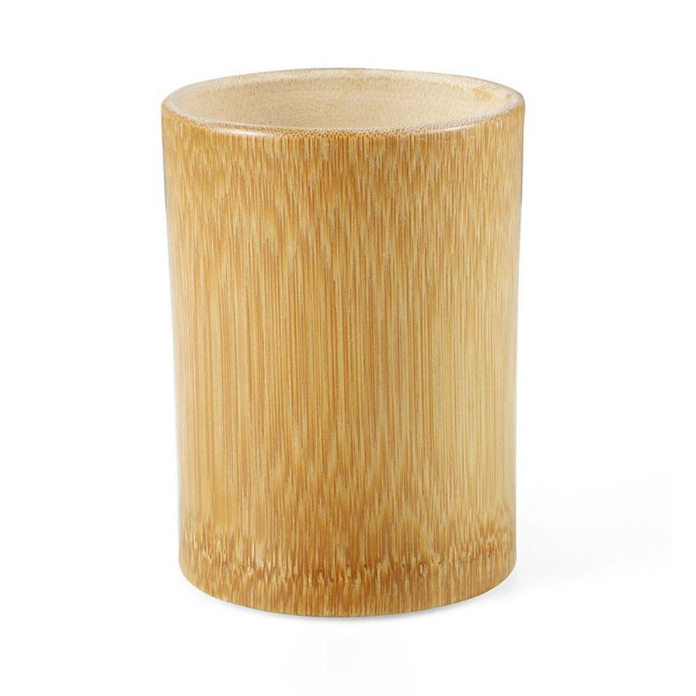 Wood Bamboo With Drainage Kid's Room For Home Bathroom Toothbrush Cup Toothbrush Holder Storage Cup