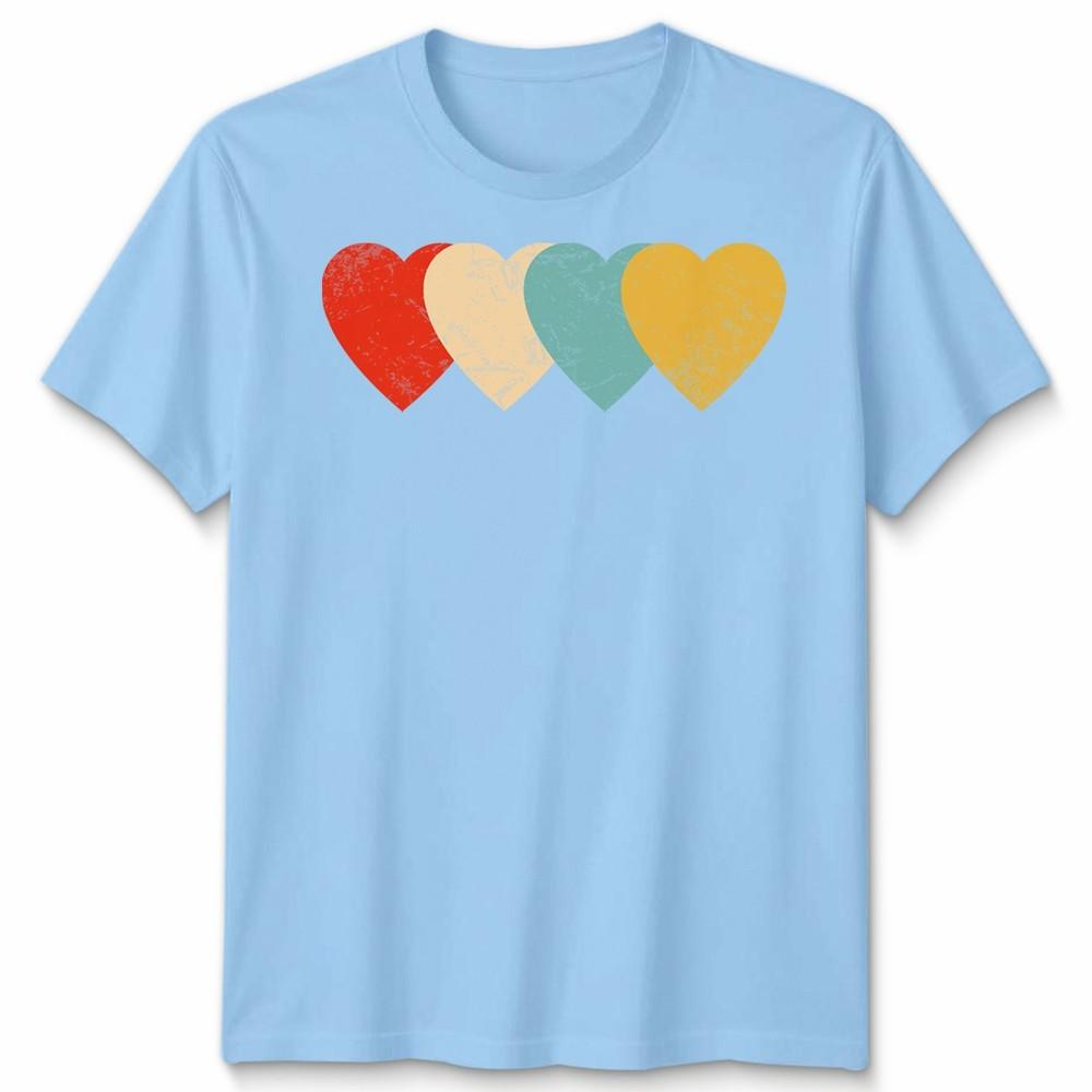 Retro Distressed Hearts Love Unisex TShirt Valentines Day UnisexS UnisexS Tee S
