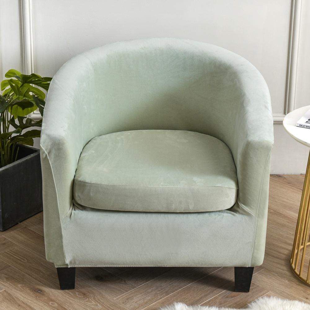 Velvet Club Chair Cover 2pcs/Set Tub Sofa Cover Small Round Sofa Slipcovers for Living Room Couch Cover With Seat Cushion Covers