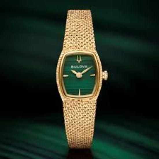 Bulova Classic Goddess of Time Green Dial Ladies Watch 97L184