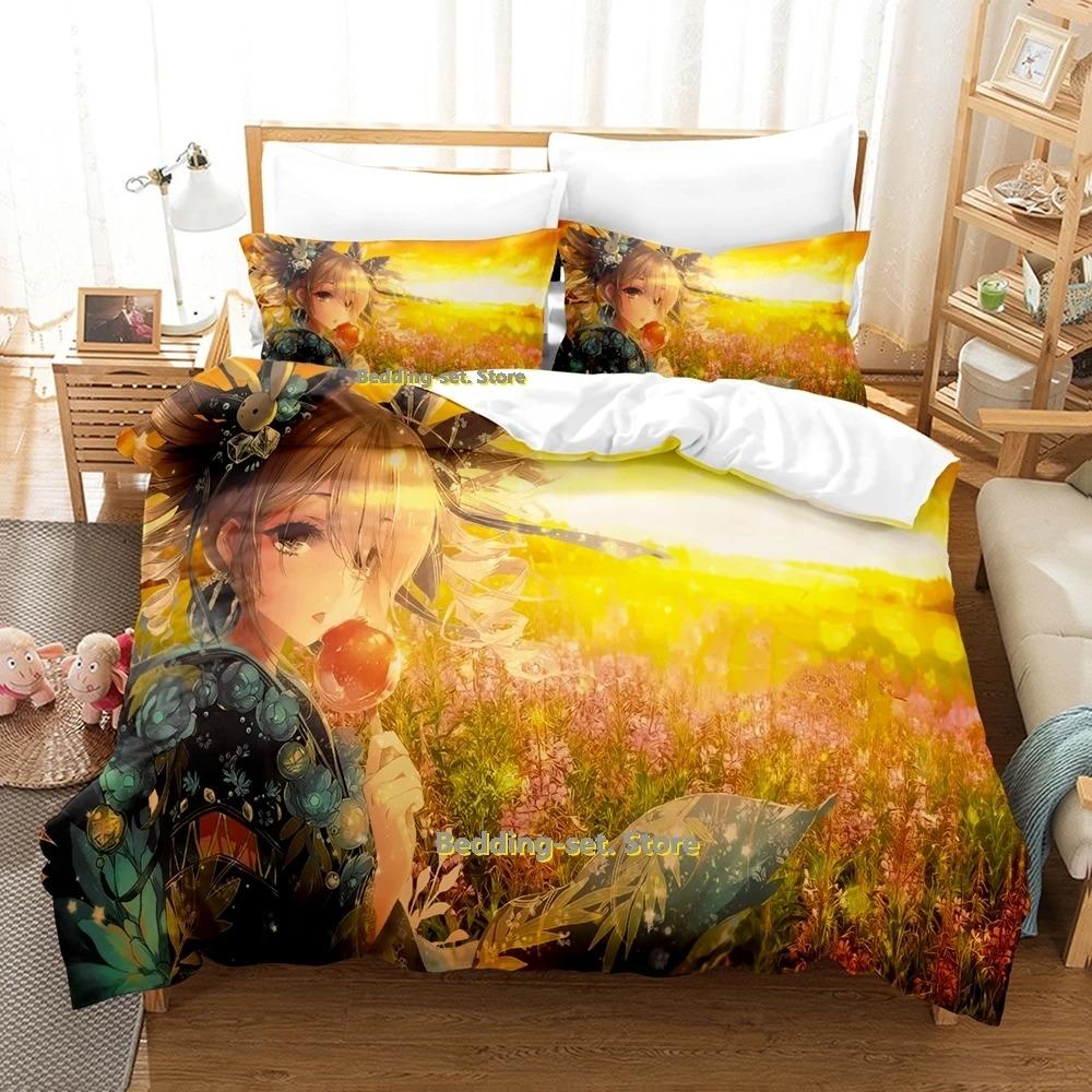 SkinFriendly Cozy Single Twin Full Queen King Benghuai Xueyuan Size Bed Adult Kid Bedroom Duvetcover Sets 3D Anime Quilt