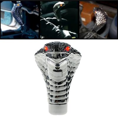 Chrome Red Blue LED Eyes Car Cobra Manual Gear Shift Knob Snake Shifter Universal Gift For Driver