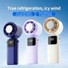 16°C Icy Cold Portable Handheld Fan Foldable Neck Hanging Fan 100 Speeds Rechargeable Mini Fan with Digital Display