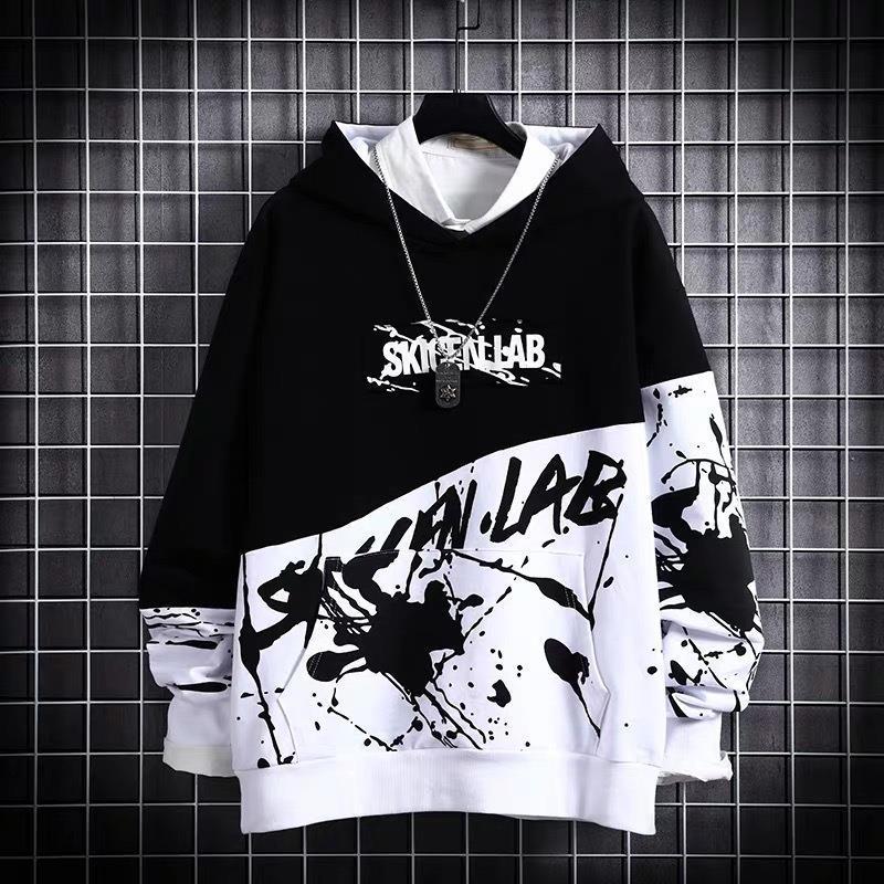 

Men s Japanese Hip-Hop Trendy Loose Fit Long-Sleeve Hoodie for Spring/Summer Double XL