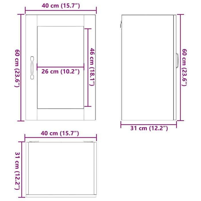 VidaXL Armoire murale de cuisine porte en verre Porto chêne artisanal 854016