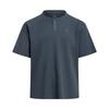 T-shirt respirant à manches longues Henley gaufré avec logo et épaules tombantes pour homme Gris tempête 6007562-044