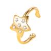 Versatile Rhinestone Star Stainless Steel Adjustable Ring for Women