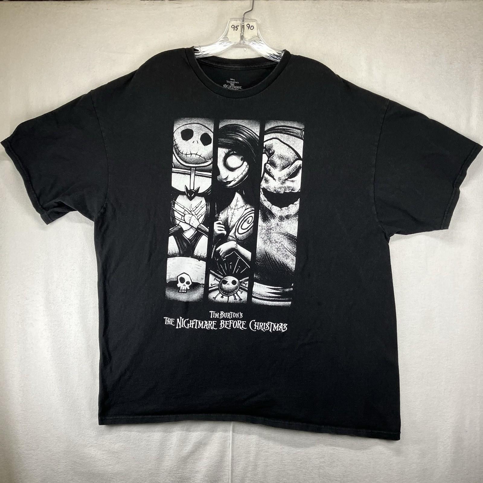 Tim Burton the Nightmare Before Mhristmas Mens T Shirt 2XL Faded Black Cotton XL