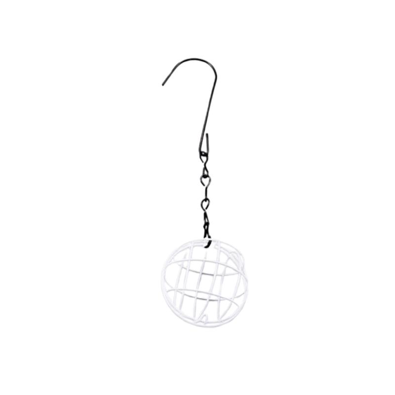 

New Metal Suet Ball Bird Feeder With Hanging Chain Squirrel Proof Outdoor Garden Bird Hummingbird Feeder Ball Shape Grass Feeder белый