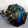 1pc Peacock Feather Automatic Umbrella High Quality Canopy, Portable Folding Umbrella with, Ideal Gift for - Travel, Everyday, Formal Events, Stylish