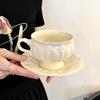 Xidian Artistic Retro Ceramic Coffee Cup and Saucer Set