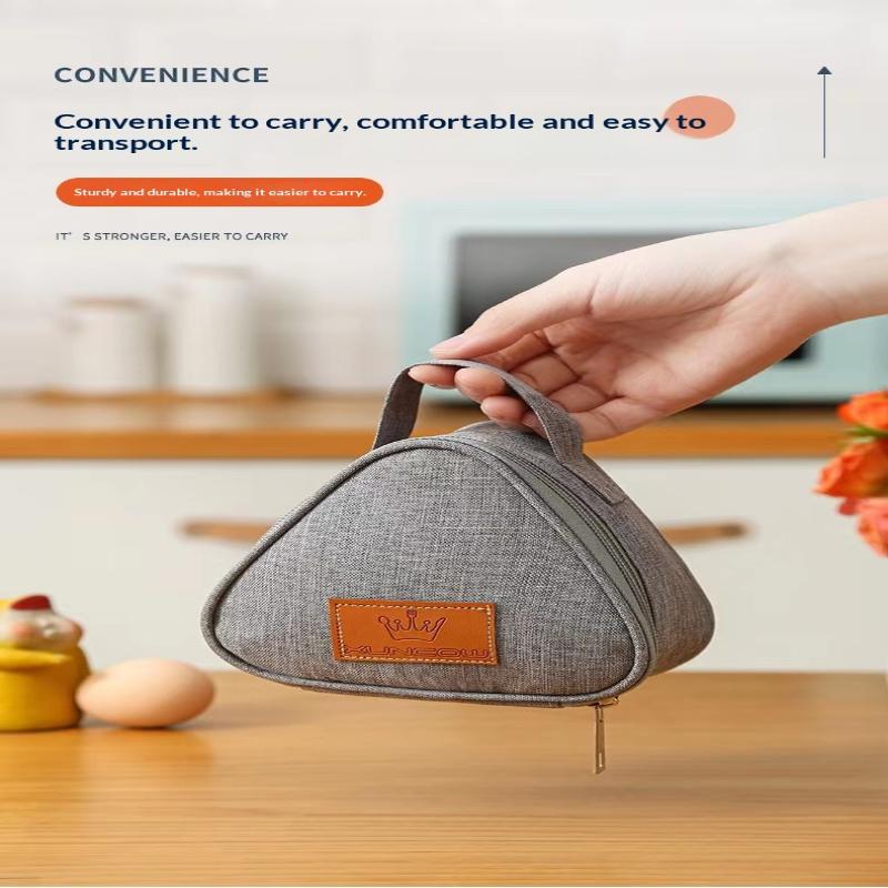 Portable Triangle Insulation Lunch Bag For Rice Vegetable Roll Milk Sandwich Egg Breakfast - Keep Food Warm Cool