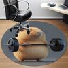 1pc Capybara Workout Gear Carpet for Office Non Slip, Round Carpet, Soft & Comfortable, Carpet for Office, Lightweight Round Floor Mat