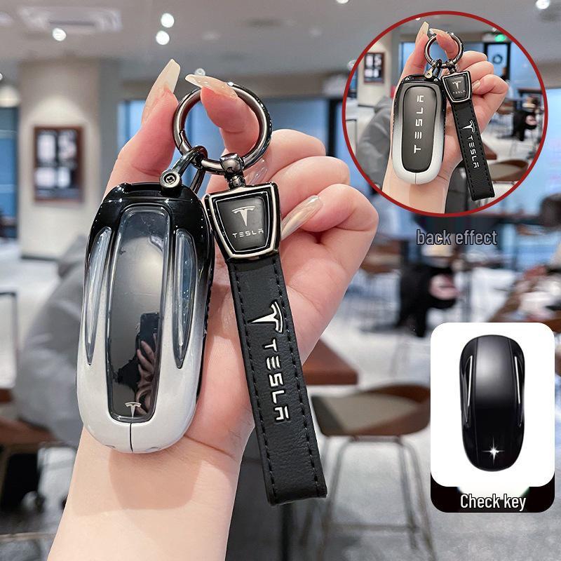 Tesla Schlüsselhülle für Model 3/Y/S/X - Metallgehäuse mit Schnalle, Unisex