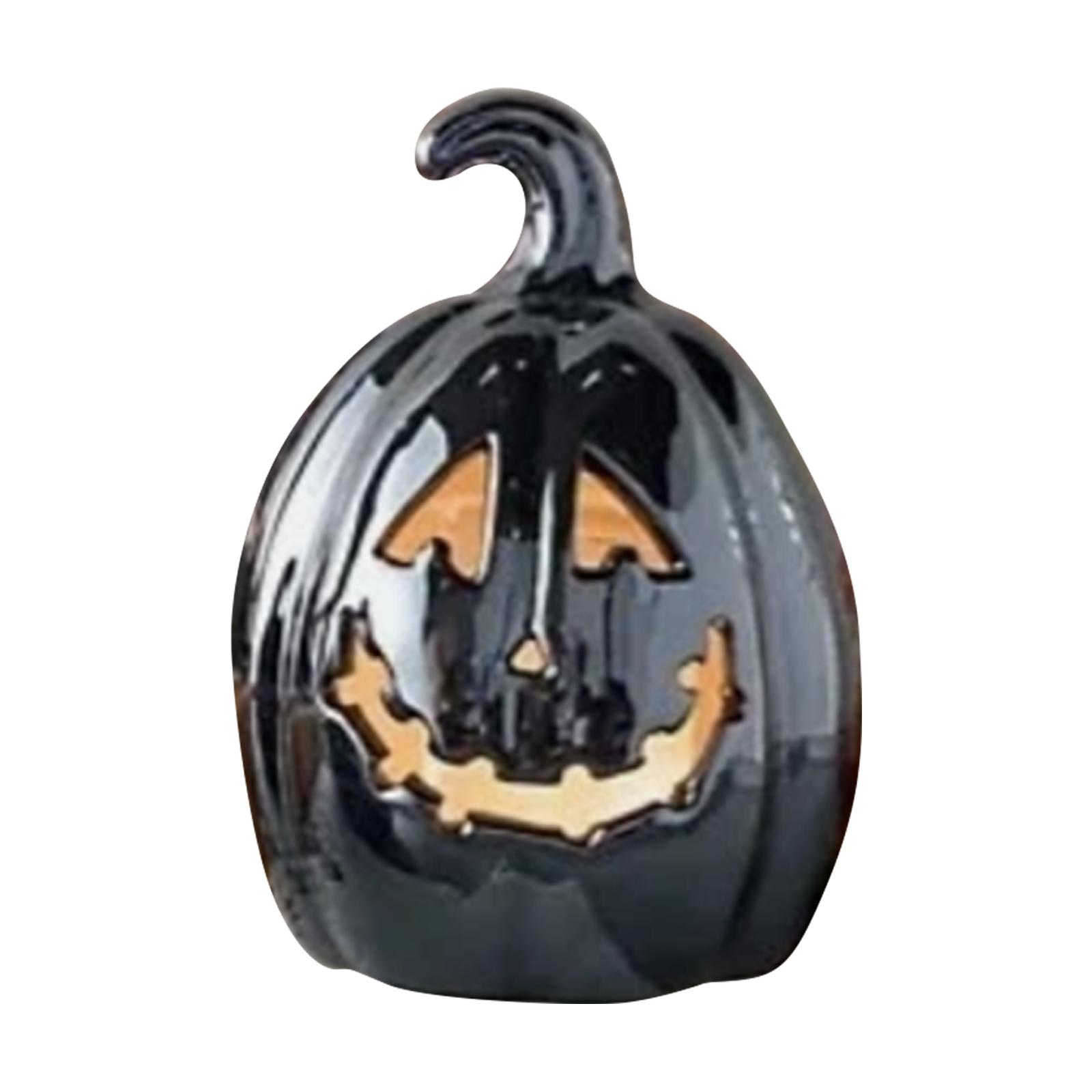 

Halloween Horror Pumpkin Decoration With LED Colored Lights, Halloween Atmosphere Decoration Ceramic Light Sensation, Exquisite Home Decoration One Size