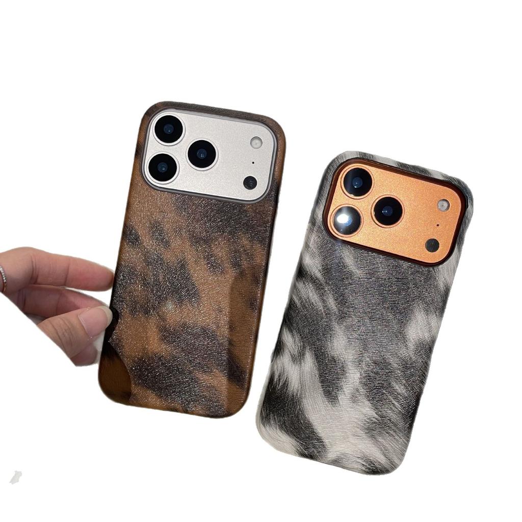 Fashion Leopard Print Three Packs for Apple 17Promax Mobile Phone Case iPhone16 Ultra-thin 15 Leather Pattern 14/13/12