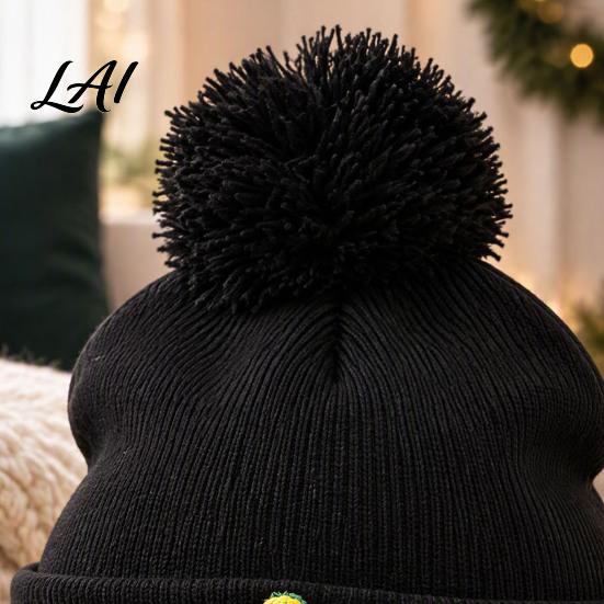 Christmas Holiday Hats Knitted Hat Winter Warm Hat with Pom Decor Cute Santa Claus Headwear Rolled Brim Soft Thermal Cuffed Cap for Party