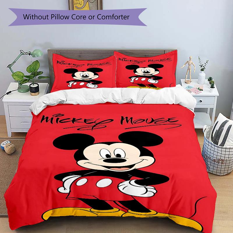 Mickey Mouse Iconic Artwork Print 3Pcs Bedding Setduvet Cover With 2 Bedropillowcase Home Birthday Gift