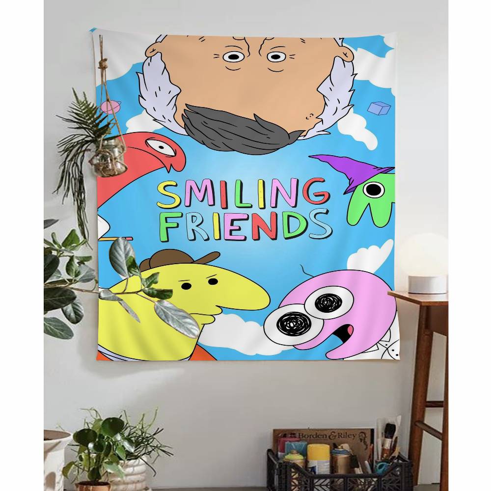 anime Smiling Friends DIY Wall Tapestry for Living Room Home Dorm Decor Wall Art Decor