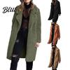 Oversize Coat Women Solid Color Single-breasted Autumn Plush Winter Thick Buttons Overcoat for Office