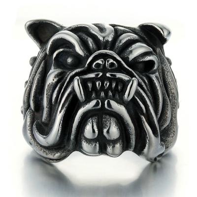 Nuovo Anello Dominante in Gioielleria con Animale a Testa di Cane - Bulldog da Uomo