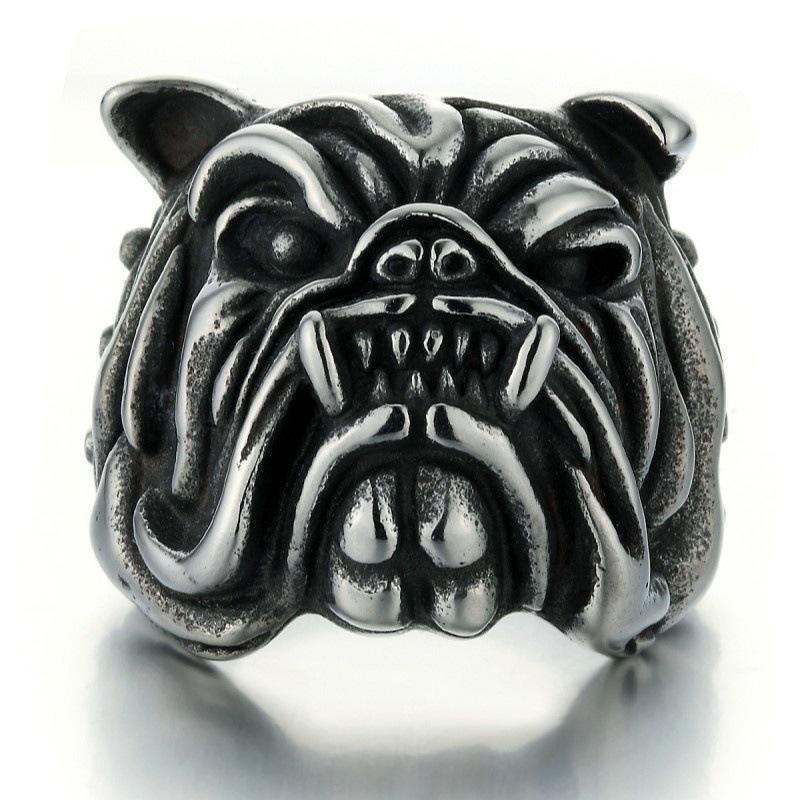 New Dog-headed Animal Men's Bulldog Domineering Jewelry Ring