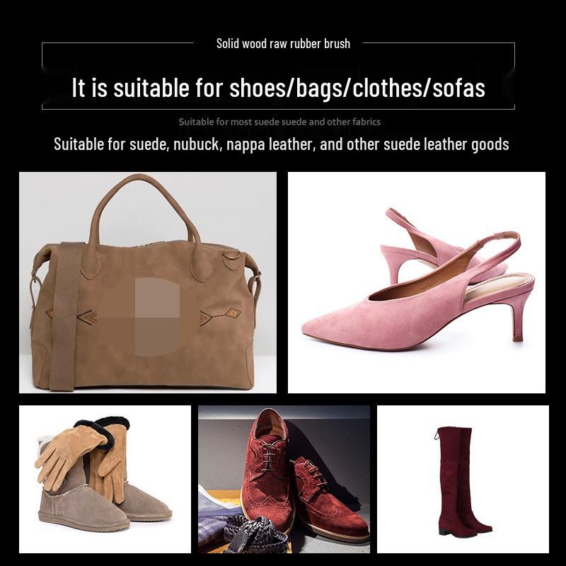 Süet ve Nubuk Ayakkabı Fırçası - Kayak Botları için Leke Çıkarma ve Temizleme Aleti, Kayın Ağacı Saplı
