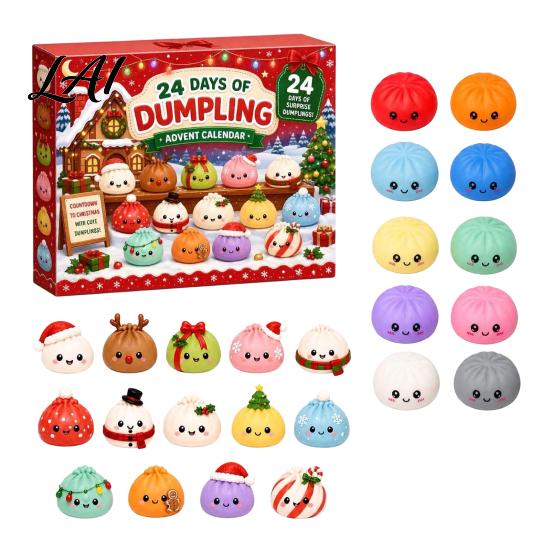 Family Christmas Tradition Squeezy Toy Advent Calendar 2026 24 Days Dumpling Toys Countdown December Daily Surprise Calendar Decor Jumbo Mini